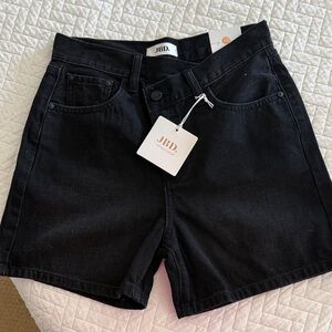 Just Black High-Rise Black Denim Jean Shorts